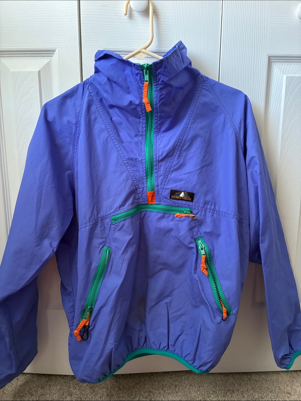 Unbranded Women's Purple Windbreaker Jacket with Green Trim